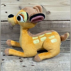 Bambi Disney Plush 8x7” Brown Tan Deer Classic Movie Embroidered Stuffed Animal